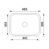 Acl Cora 485mm x 395mm Undermount Kitchen Sink Bowl